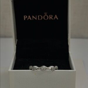 New Pandora Silver Ale 925 Ring with Dazzling Stones